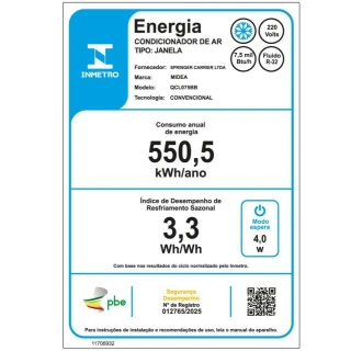 Ar Condicionado Janela Mecânico Midea 7500 BTUs Frio 220V QCL075BB