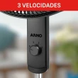 Ventilador de Coluna Arno 140W 40cm 6 Pás 3 Velocidades Preto VE2C 110V